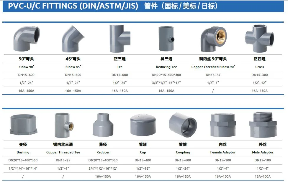 DIN DN100~200 PVC/UPVC 45 Deg Degree Elbow Pipe Ftitting Pn16 Cenit